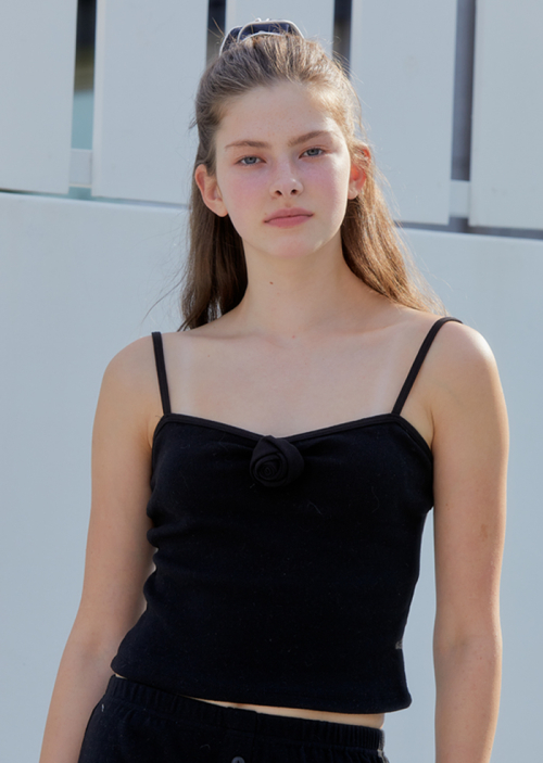 CORSAGE STRING SLEEVELES_BLACK