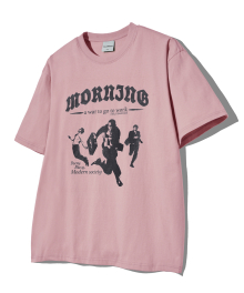 모던 라운드 티셔츠-핑크