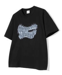DTP FLM 가먼트 라운드 티셔츠-블랙