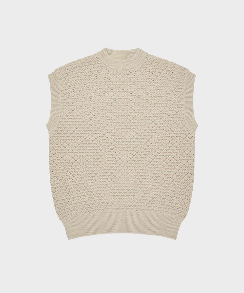 Eyelet трикотаж Merino Wool Vest - Vanilla