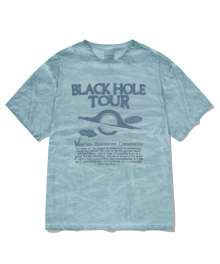 블랙홀 피그먼트 티셔츠-블루