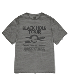 블랙홀 피그먼트 티셔츠-차콜