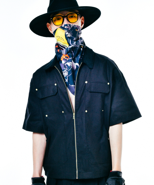 [UNISEX] C.O.M.E Mechanic Short Sleeve Work Jacket (Black)