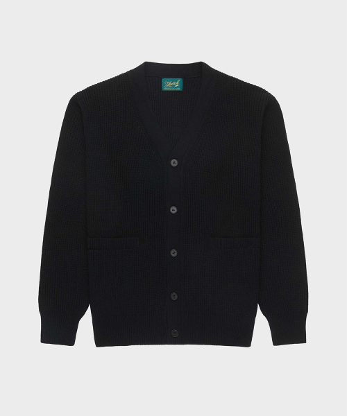 Shaker Stitch Merino Wool кардиган - черный