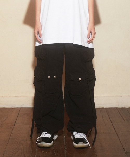 그레일즈(GRAILZ) ERBE MULTI CARGO PANTS [WASHED BLACK