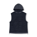 Shirring Sleeveless Hoodie/Navy