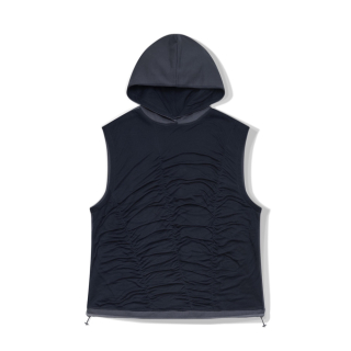 포스333(PHOS333) Shirring Sleeveless Hoodie/Navy 상품 이미지