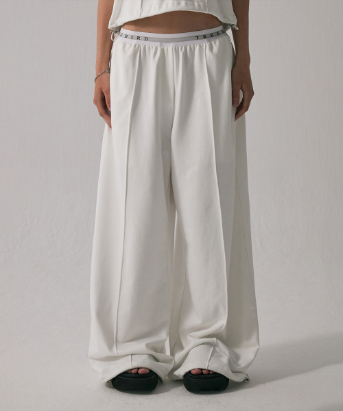 트리밍버드(TREEMINGBIRD) Banding Sweat Set-Up Pants [ White