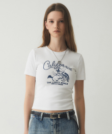 Cowboy Ribbed Crop T-Shirt / WHRPE3723F