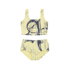 SYMBOL FULL PRINTING HIGH WAIST BIKINI SET UP YELLOW