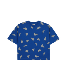 종이비행기 숏 슬리브 티셔츠_블루