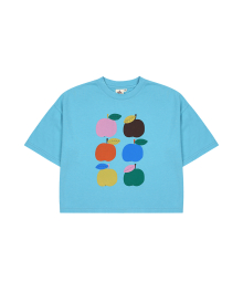 사과 숏 슬리브 티셔츠_라이트블루