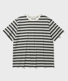 FINE STRIPE T-SHIRT (IVORY GREY)