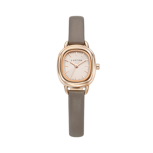 제이에스티나() AMICO 라운드 가죽 시계 - 라이트 그레이 (JWM1LE4BS403RGGR0) 상품 이미지