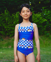 I Love Swimming Kids One-piece swimsuit - Blue Wave