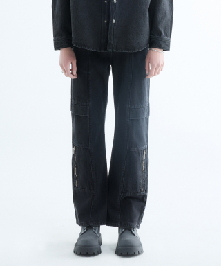 랩원오원(LAB101) TOM BLACK FLAT CARGO STONE WASH 상품 이미지