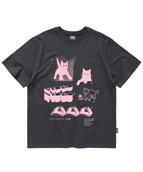 IBEUMYEON BARO HIPSTER T-SHIRTS [CHARCOAL/PINK]