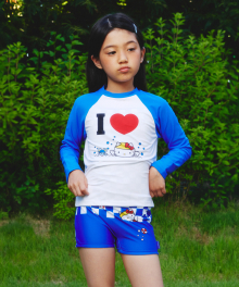 I Love Swimming Kids Water Top - Blue Wave