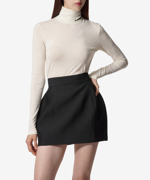 MUSINSA | JIL SANDER Neck Logo High Neck Knit - Porcelain 