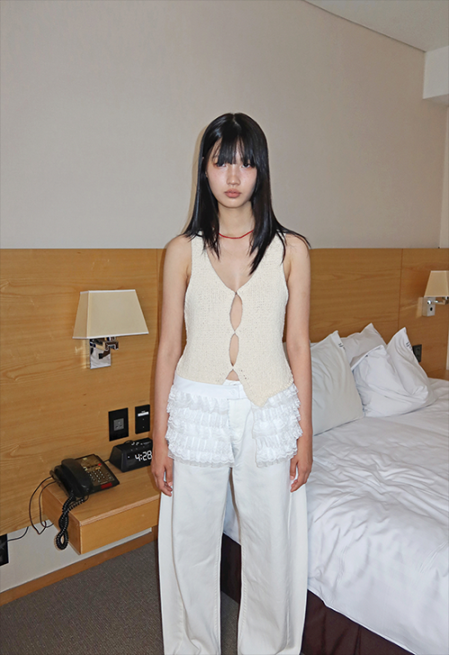 MUSINSA PLZPROJECT FRILL BELT RAP SKIRT WHITE
