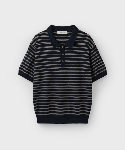 HARD TWIST 2LINE STRIPE поло трикотаж [бежевый]
