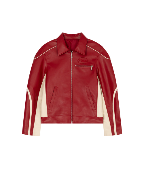 【PORTA】CONTRABASS LEATHER JACKET / 追跡付 ☆aespa ウィンター 着用！！【PORTA】CONTRABASS LEATHER