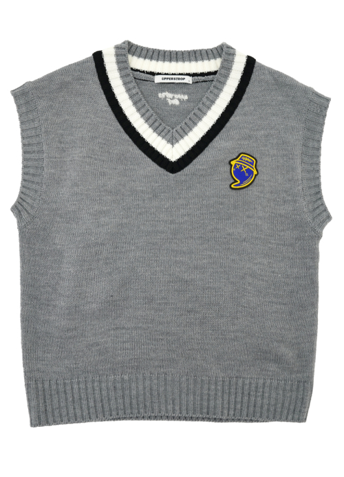 [UPW4025] Женский вязаный жилет UPST GOLF с вышивкой Grey