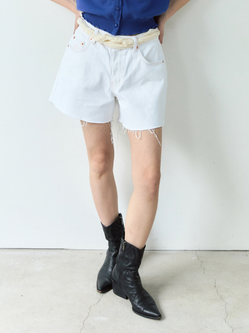 시엔느() Damage Denim Shorts (White) 상품 이미지