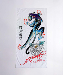 [Sculptor X Ed Hardy] Devil Beach Towel White