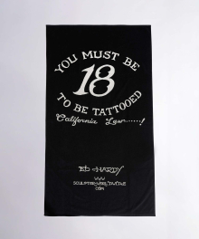 [Sculptor X Ed Hardy] Tattoo Jacquard Beach Towel Black/Ivory