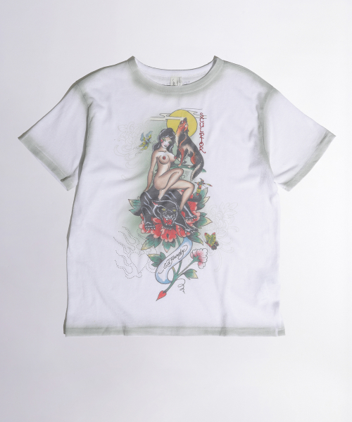 [Sculptor X Ed Hardy]Brush Tee Mサイズ Sculptor X Ed Hardy] Brush Tee White
