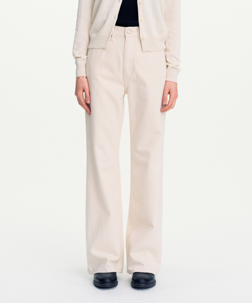 Джинсы клеш Wide flared denim (Natural)