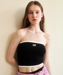 [ WOMAN ] BABY LESSER LOGO PATCH TUBE TOP BLACK