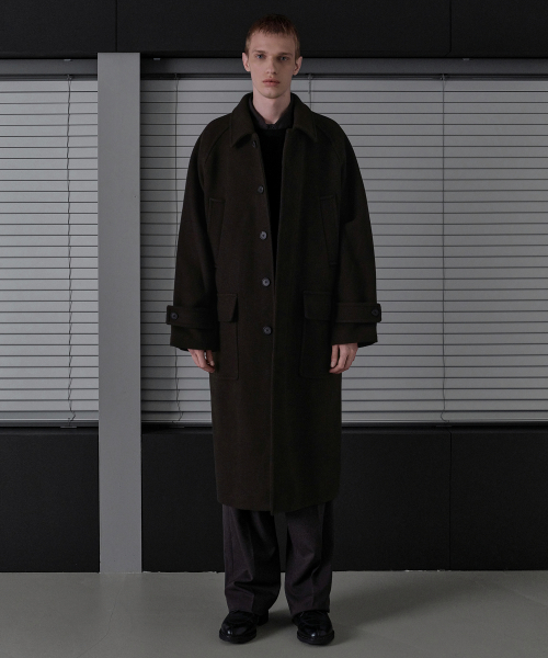 Оверсайз пальто бальмакаан из шерсти Dark Brown