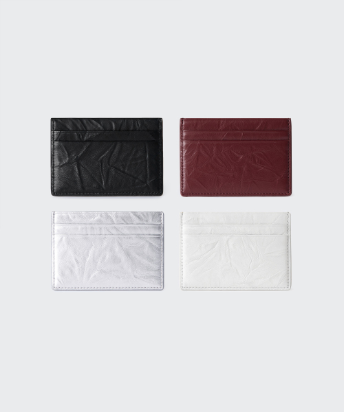 Wrinkle Leather Card Wallet