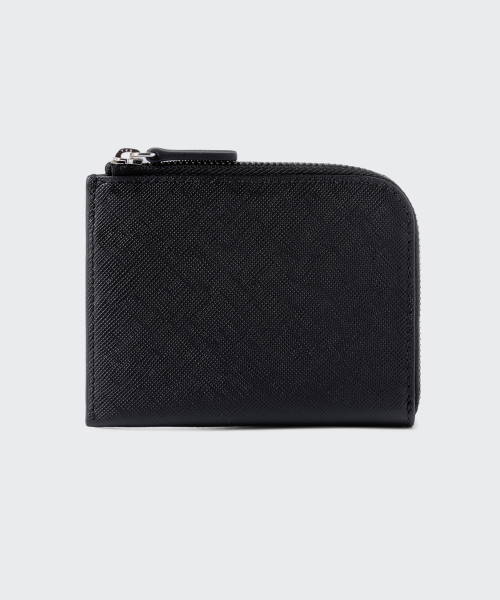 SAFFIANO LEATHER HALF ZIPPER CARD WALLET