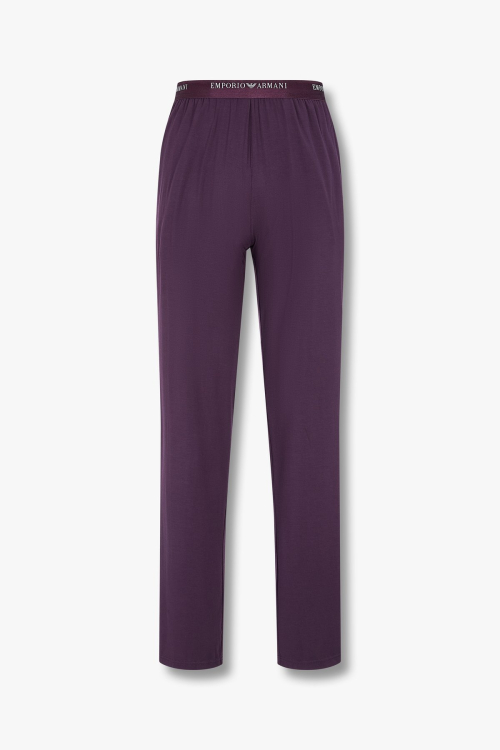 EMPORIO ARMANI UNDERWEAR Мужские домашние брюки из вискозы с лого Dark Purple 0814332006