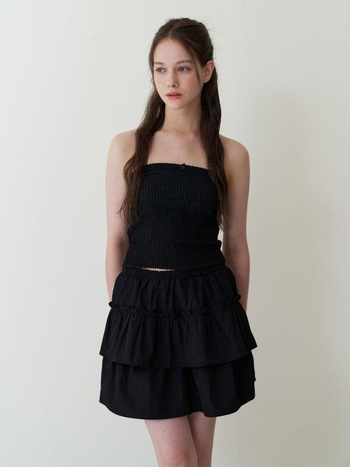 baby ribbon tube top black
