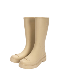 RIBBON RUBBER BOOTS LONG_beige