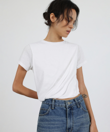 Balloon Cropped T-shirt  - Off White