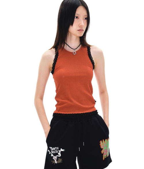 RIBBED SLEEVELESS_BRICK