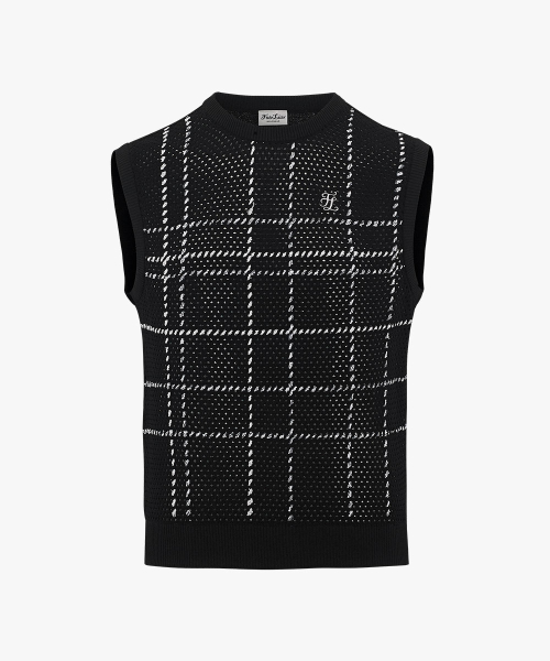 Мужской жилет ручной работы в клетку (Black)