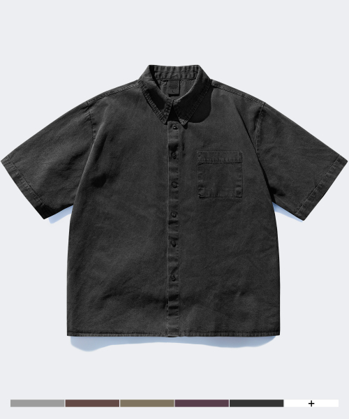 Рубашка с коротким рукавом Oxford City с окрашиванием, Dark Grey KHSS4645