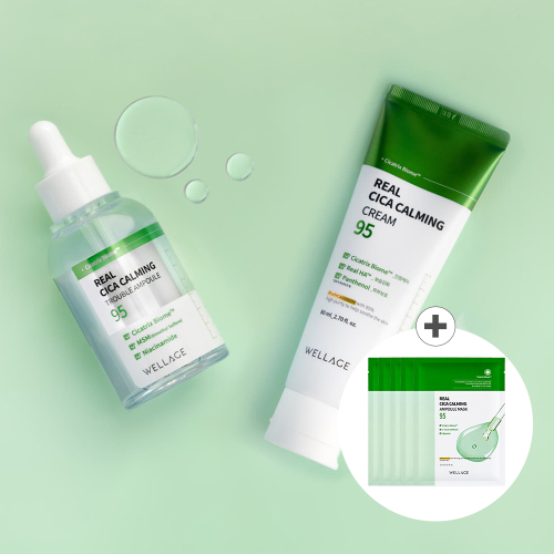 웰라쥬() [2종세트/증정] 리얼 시카 카밍 트러블 앰플 50ml+크림 80ml (+시카 앰플 마스크 5매 증정) 상품 이미지