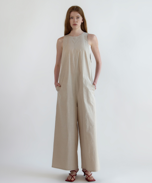 Halterneck Jumpsuit_Beige