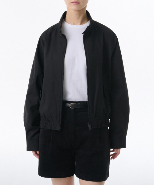 WOMENS COTTON HARRINGBON JACKET [BLACK]