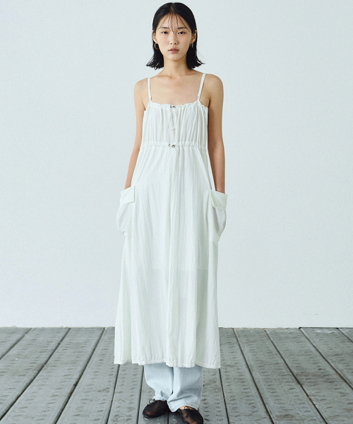 STRING CARGO DETAIL DRESS_IVORY