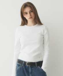 Ribbed Long Sleeve T-shirt / WHLAE3821F