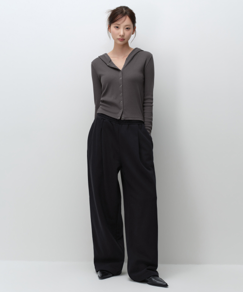 MUSINSA STANDARD WOMAN - Womens Deep Tuck Variable Wide Lounge Sweatpants [Black]