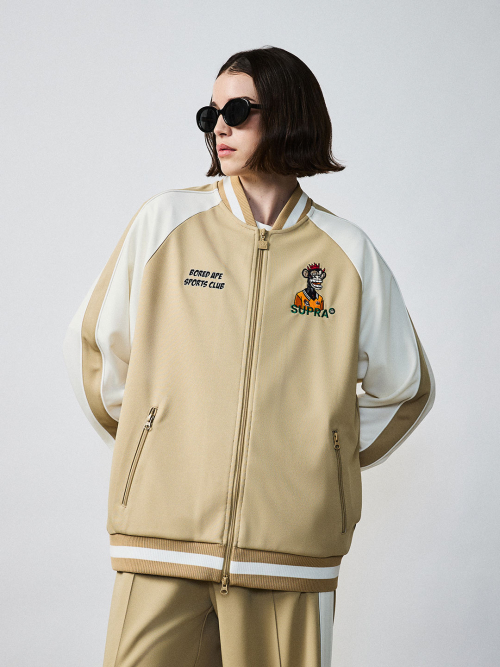 Essential BAYC графический колорблок трек-зип (BEIGE)